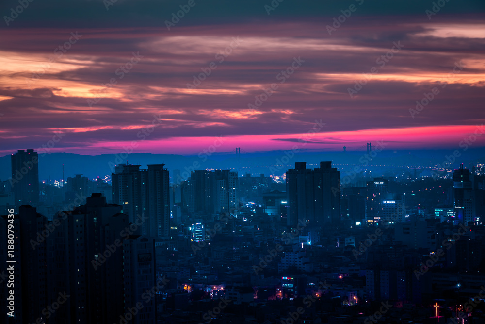 Fototapeta premium Rainbow Dawn Ulsan South Korea