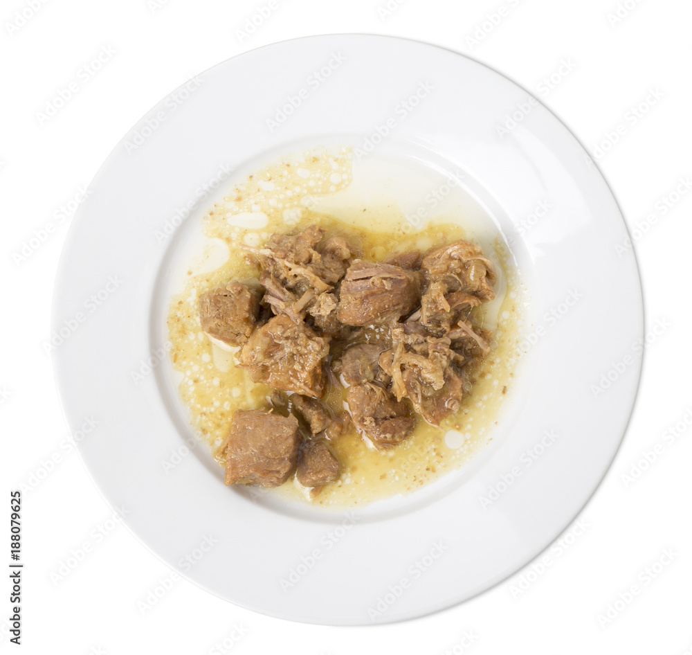 Baked sliced pork with sauce. Baked sliced pork with sauce.