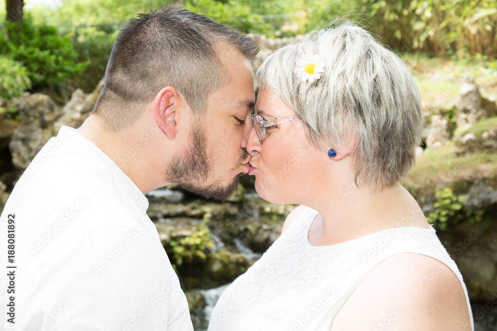 kiss couple in love outdoor park in summer day kiss couple in love outdoor park in summer day
