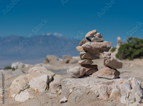 Small Stacked Stone Arch on Mountain Top © kellyvandellen