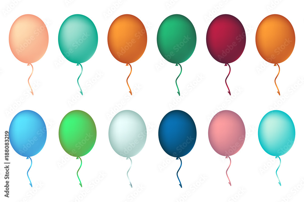 Colored balloon for holiday celebration. Balloon concept for decoration. Celebration vector illustration design.