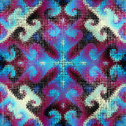 Seamless background pattern. Imitation of a texture of rough canvas painted with paint.