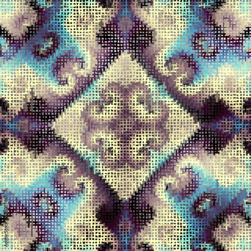 Seamless background pattern. Imitation of a texture of rough canvas painted with paint.