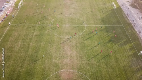 Aerial footage of Soccer practice