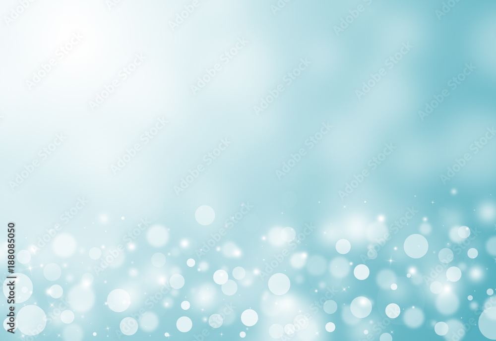 Obraz premium Blue glitter sparkles rays lights bokeh festive elegant abstract background.