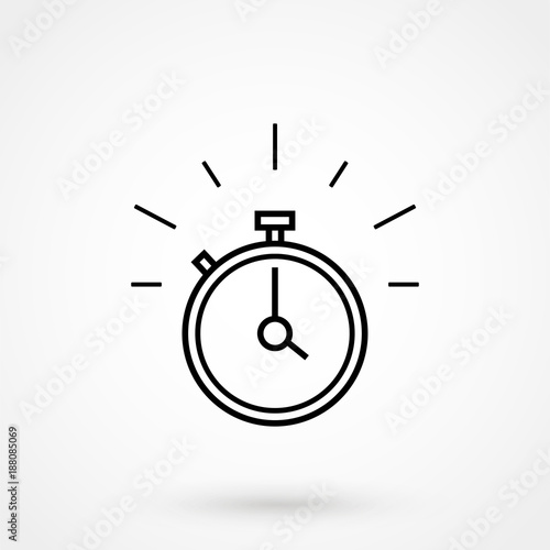 Fast time stop watch, limited offer and deadline concept, vector line icon