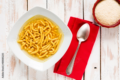 Italian passatelli in broth