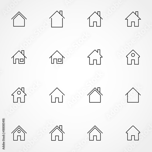 Simple collection of home related line icons. Thin line vector set of signs for infographic, logo, app development and website design. Premium symbols isolated on a white background.