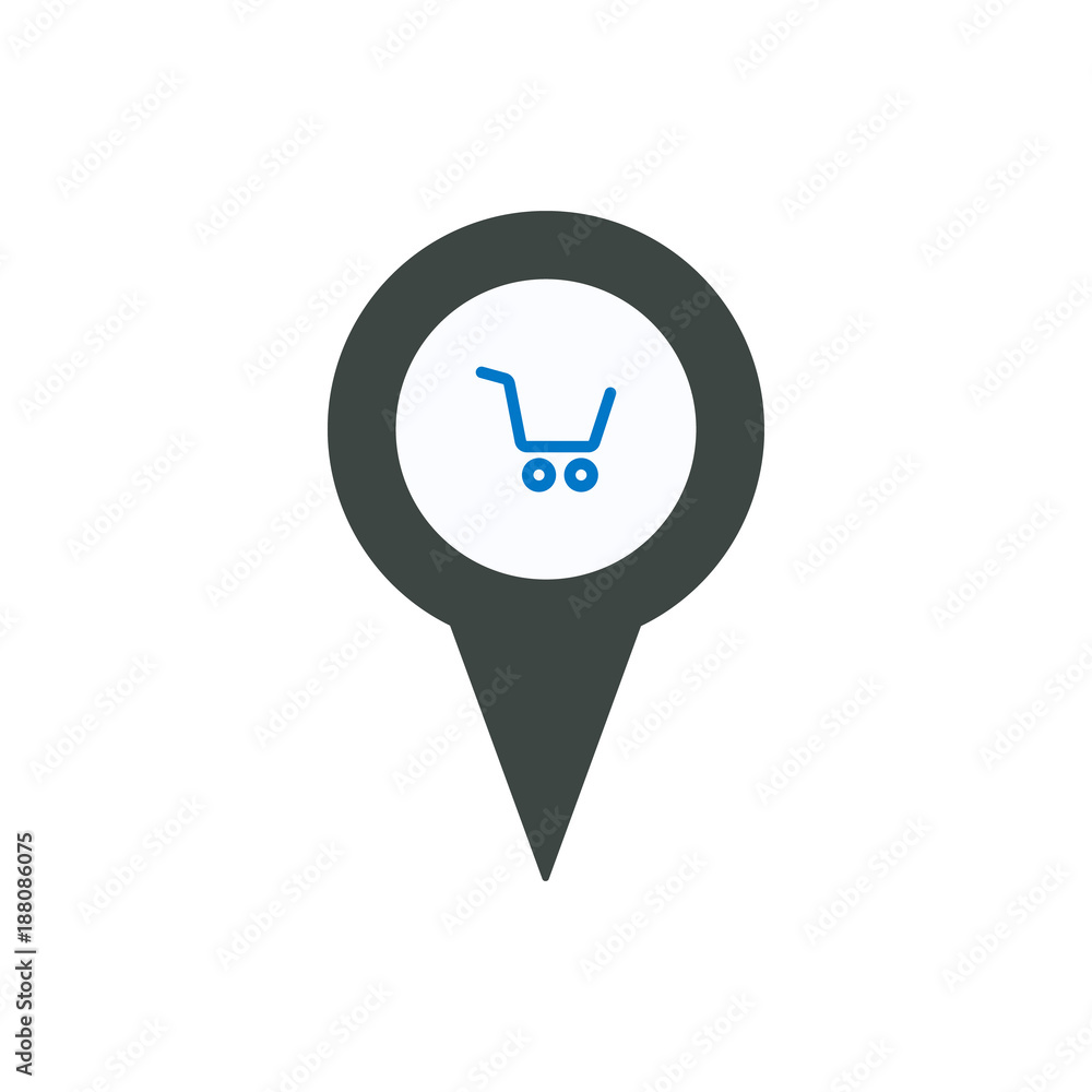 Cart location marker pin place point shop icon Cart location marker pin place point shop icon