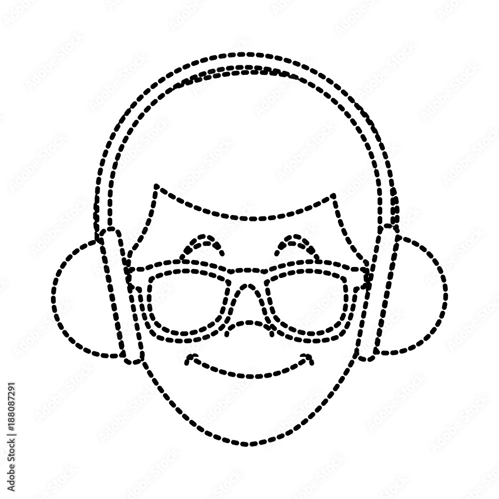 Man with music headphones icon vector illustration graphic design Man with music headphones icon vector illustration graphic design