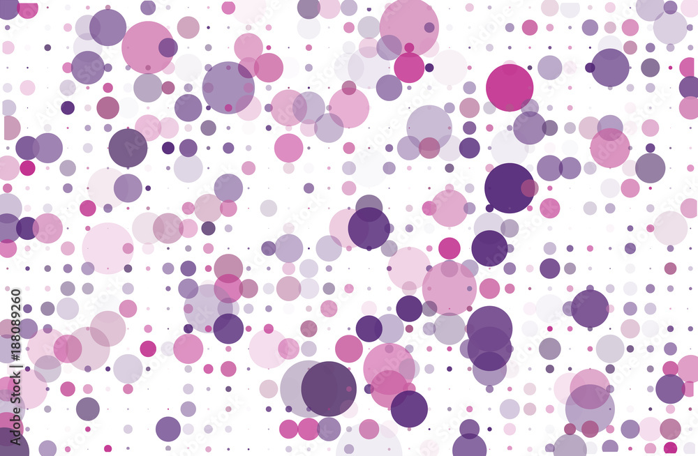 Violet, pink dotted background with circles, dots, point different size, scale. Halftone pattern. Vector illustration Violet, pink dotted background with circles, dots, point different size, scale. Halftone pattern. Vector illustration