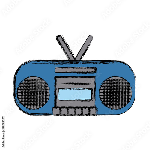 Radio stereo device icon vector illustration graphic design