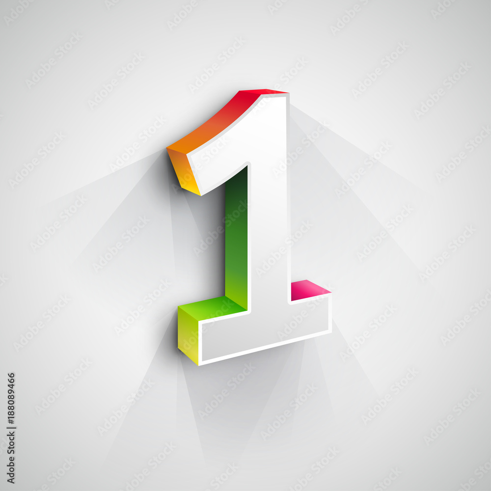Vector 3d Number One Vector 3d Number One