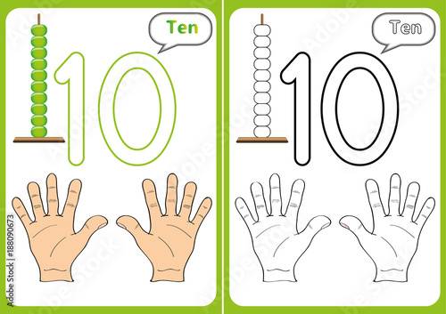 learning the numbers 0-10, Flash Cards, educational preschool activities