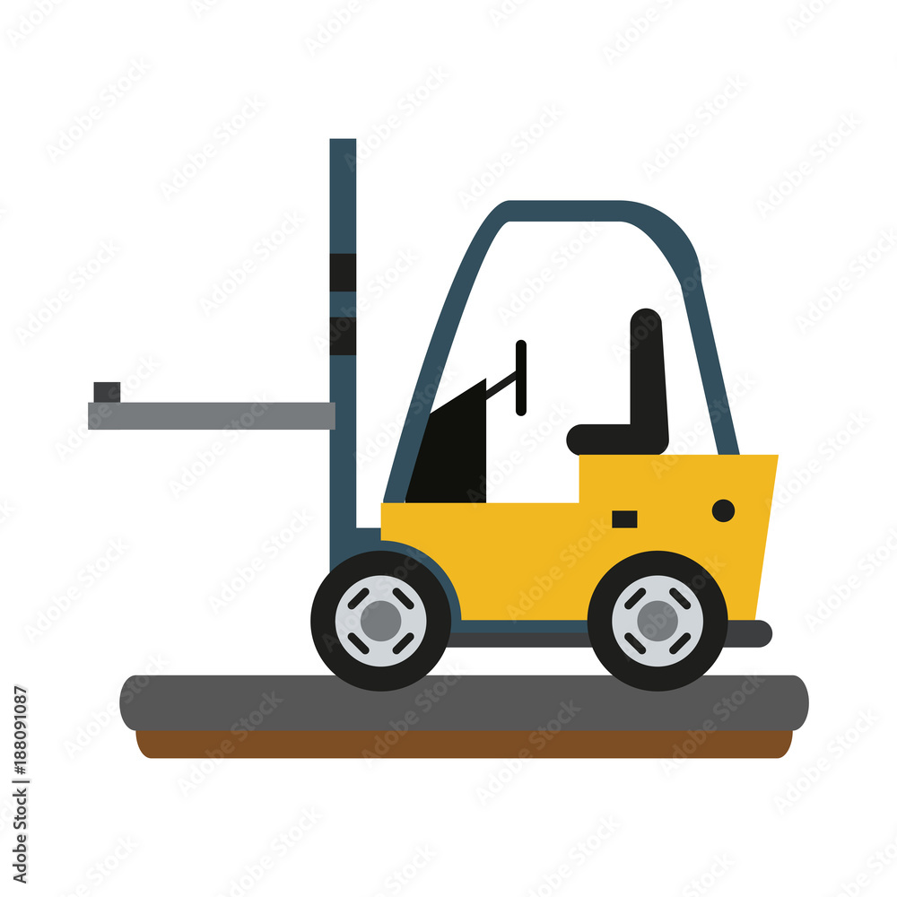 Cargo forklift vehicle icon vector illustration graphic design