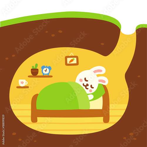 Cute rabbit burrow