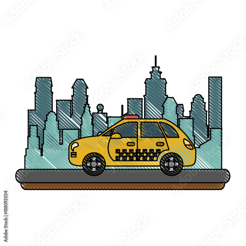 Taxi cab vehicle icon vector illustration graphic design