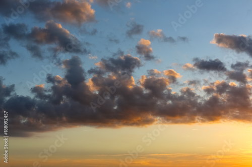 Dark clouds at sunset