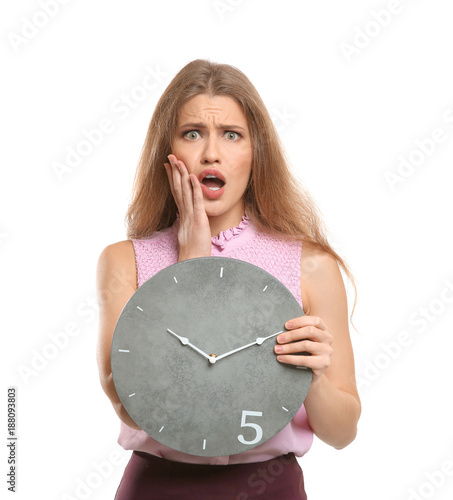 Shocked manager with clock ...