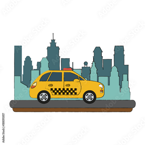 Taxi cab vehicle icon vector illustration graphic design