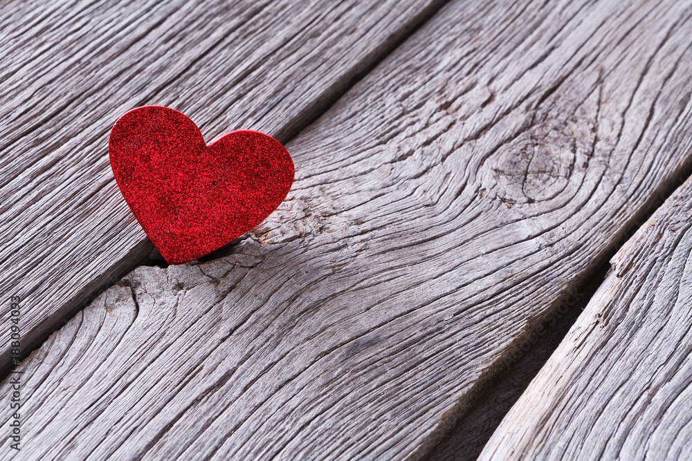 Valentine day, paper heart on wood background, copy space Valentine day, paper heart on wood background, copy space