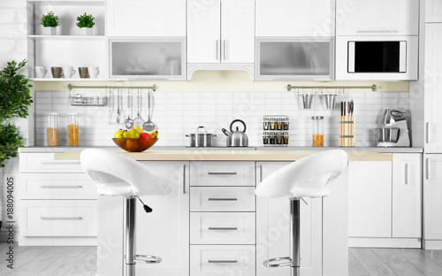 Modern kitchen interior wit...