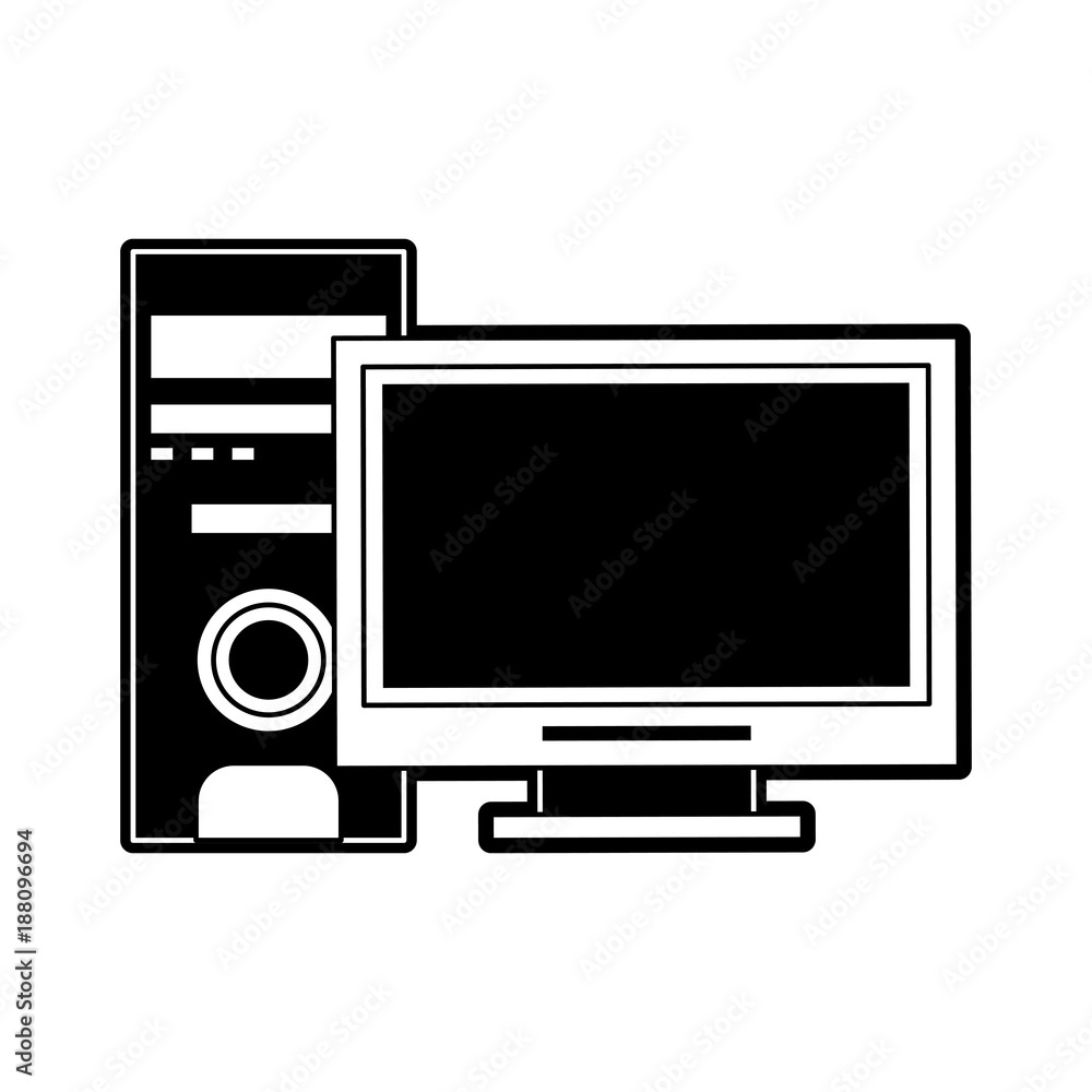 Computer screen and cpu icon vector illustration graphic design Computer screen and cpu icon vector illustration graphic design