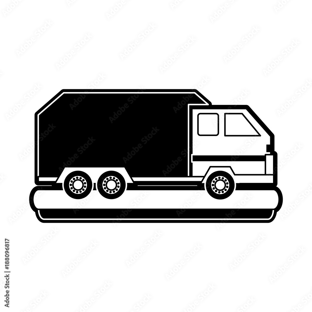 Cargo truck with container icon vector illustration graphic design