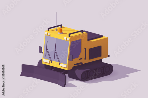 Vector low poly snowcat