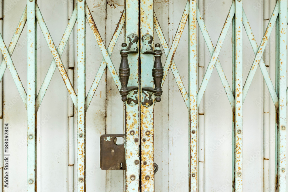 Old rusty iron shutters door Old rusty iron shutters door