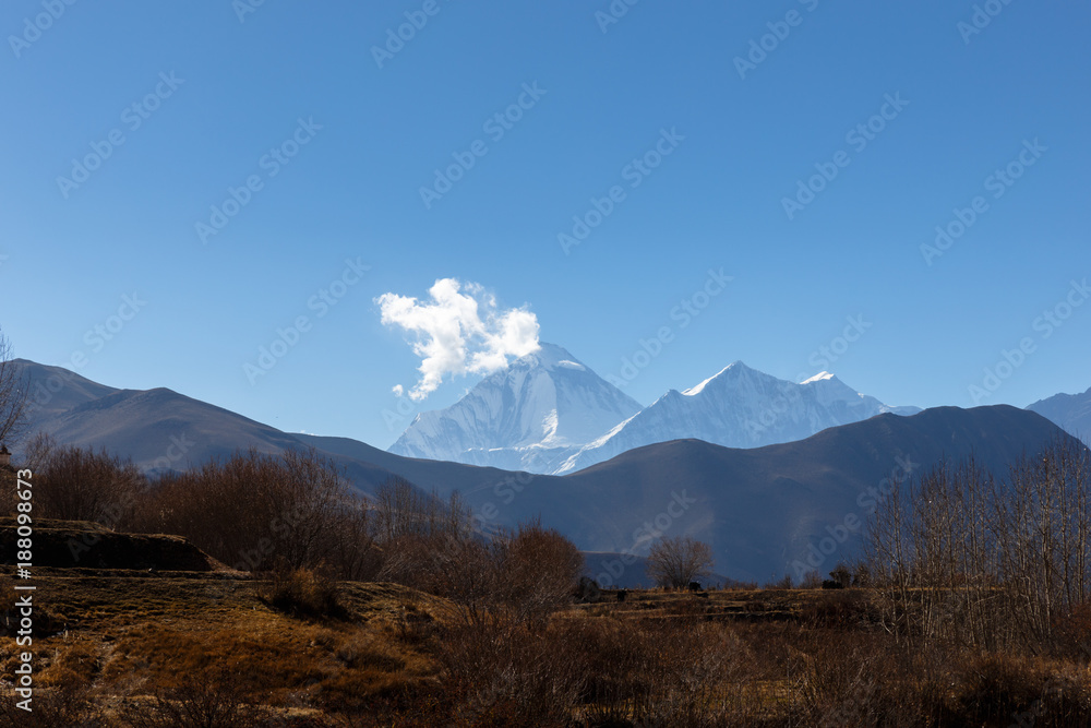 Fototapeta premium Mount Dhaulagiri and Tukuche Peak