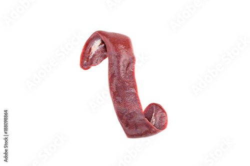 Fotografie pork spleen on white background