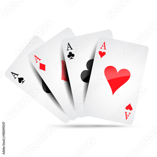 Ace card suit icon vector, playing cards symbols vector, set icon symbol suit, card suit icon sign, icon - vector illustration