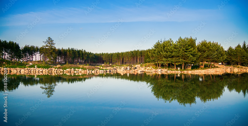 beautiful view of the pond in Lithuania