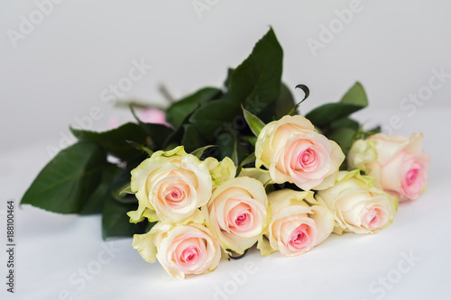 Romantic tender roses. Bouquet for beloved only. Concept for all festive events  especially for the wedding  birthday  Valentine s Day