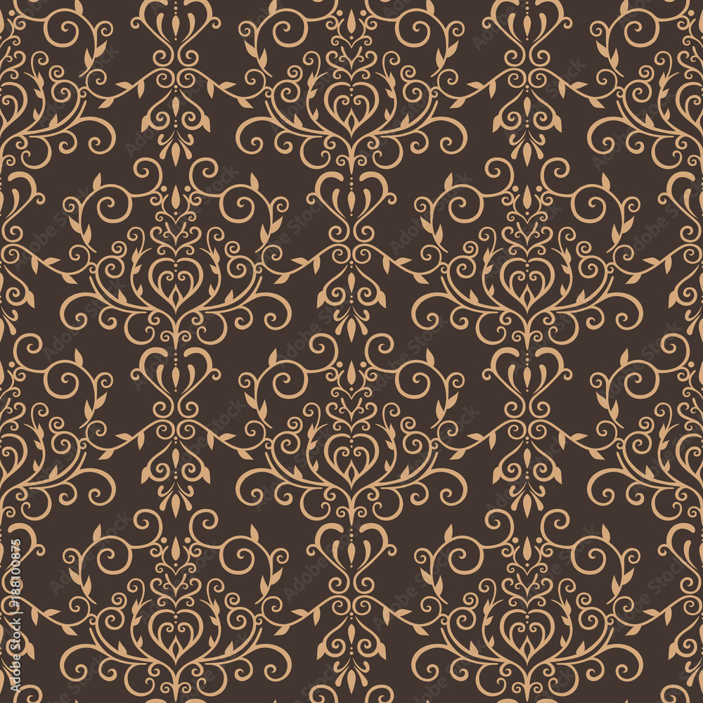 Brown seamless pattern in vintage style.