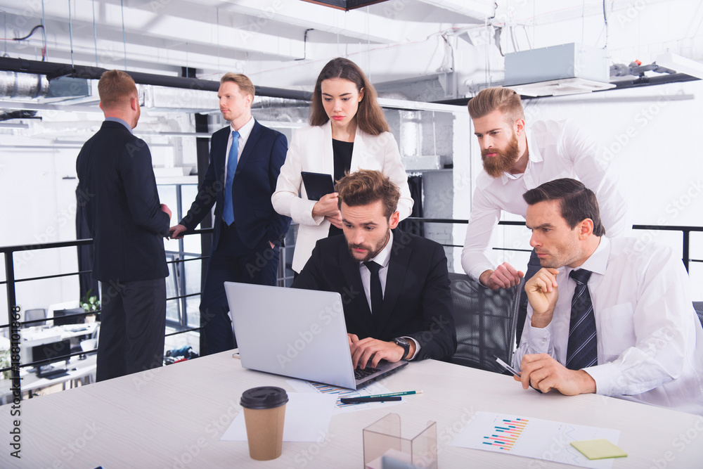 Businessperson in office connected on internet network. concept of partnership and teamwork Businessperson in office connected on internet network. concept of partnership and teamwork