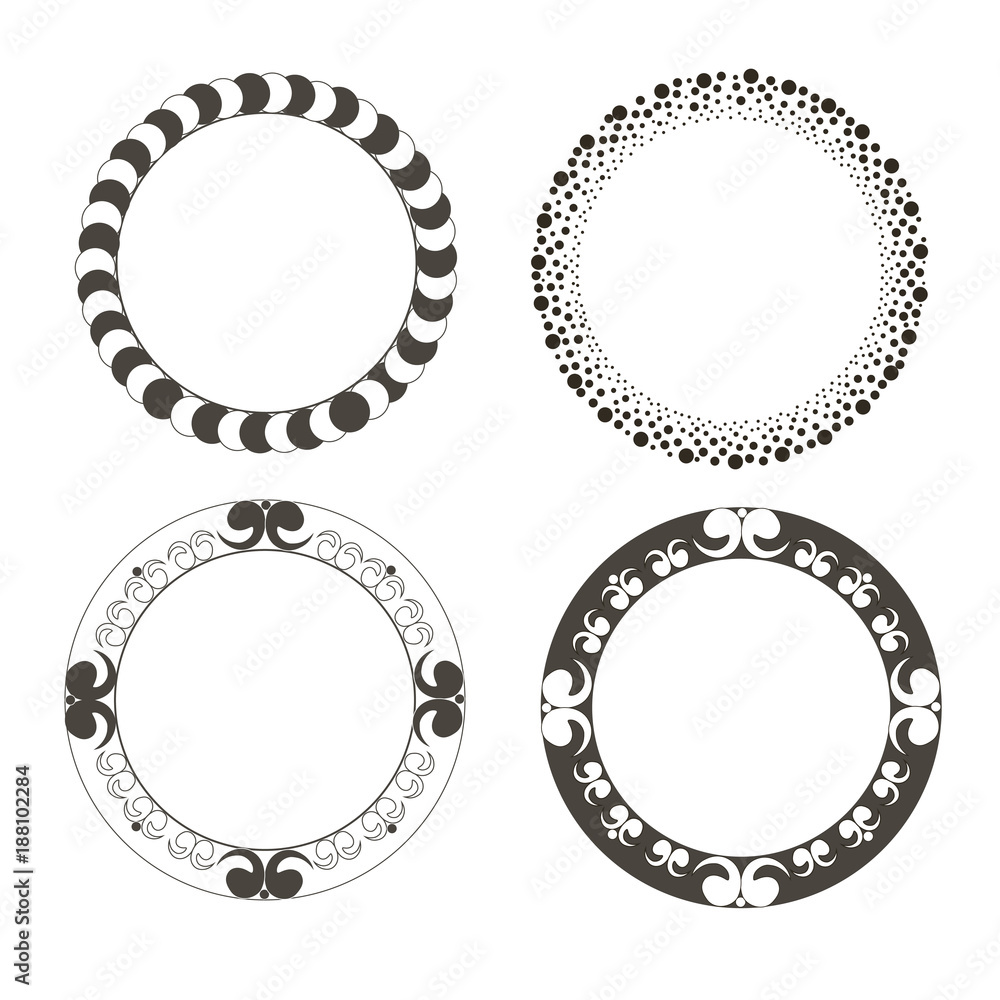 Set of vector circle frames. Wreaths for logo, template and design. Set of vector circle frames. Wreaths for logo, template and design.