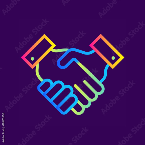 Linear icon partnership of finance, banking. Suitable for print design, websites and design templates