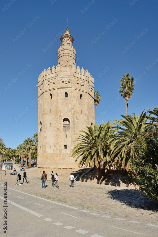 Fototapeta premium The Gold Tower (La Torre del Oro) Sevilla, Spain