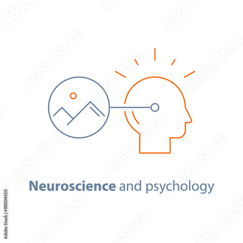 Design ideas, imagination concept, optical illusions, vector icon