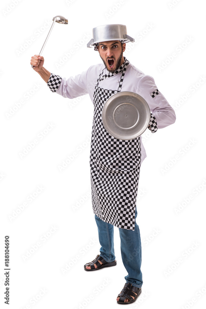 Male cook isolated on the white background Male cook isolated on the white background