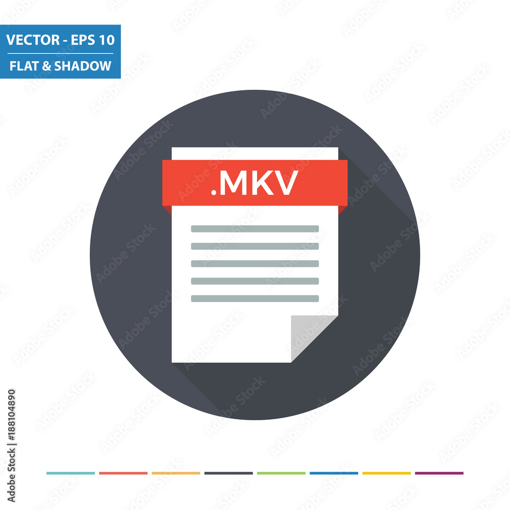 MKV video document file format flat icon. Vector Illustration. MKV video document file format flat icon. Vector Illustration.