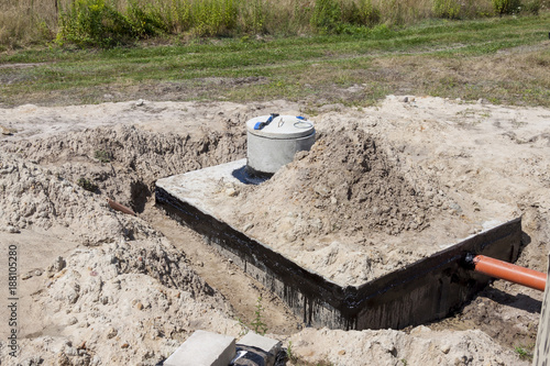 New concrete septic tank