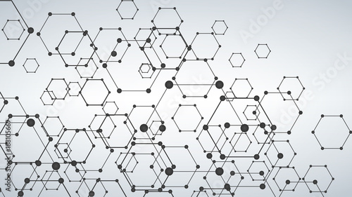 Futuristic dna, abstract molecule, cell illustration