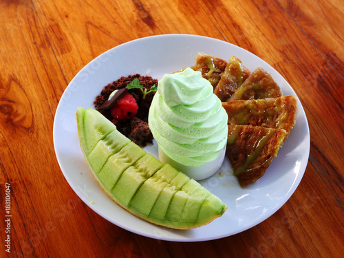 The melon yogert dessert photo