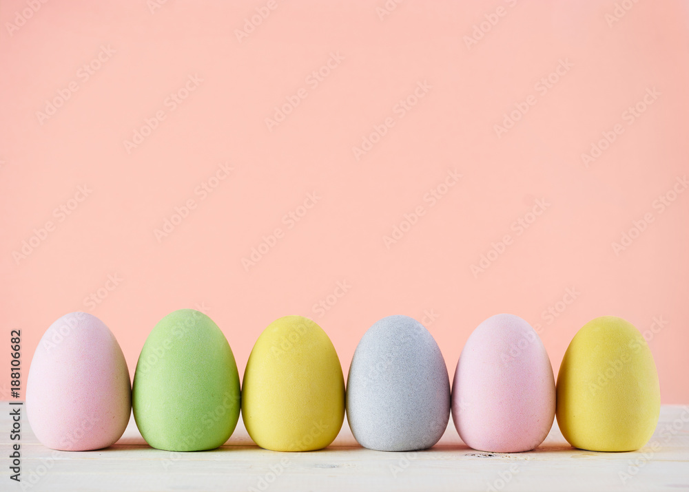 Eggs for Easter in row Eggs for Easter in row