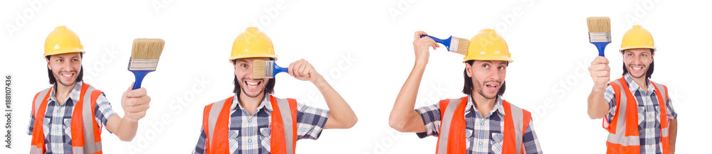 Funny painter isolated on white Funny painter isolated on white