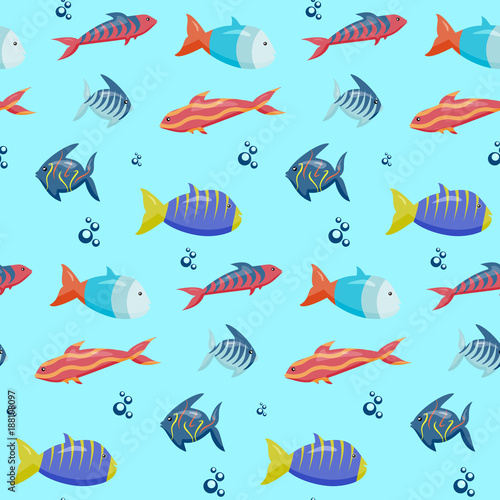 Colored Fish neverending pattern