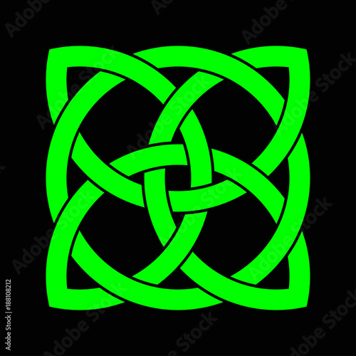 Celtic shamrock knot in circle. Symbol of Ireland.